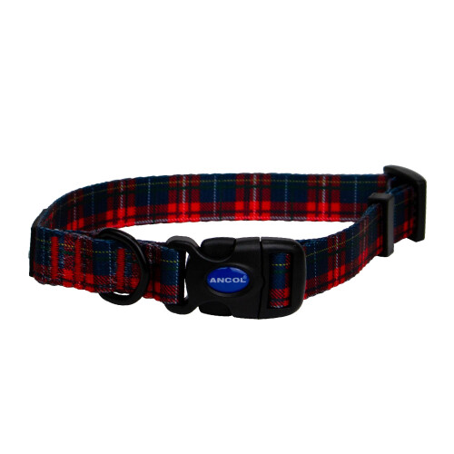 Ancol Ancol Soho Round Dog Collar Tartan Patterned - 100% Recycled Fabric Co