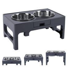 Elevated Dog Bowls, Stainless Steel Raised Dog Bowl with Adjustable St