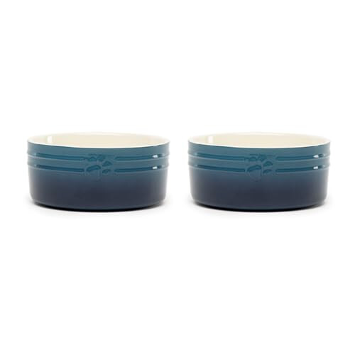 Scruffs Scruffs Ombre 2pc Ceramic Dog Bowl Set - Blue 19cm 1