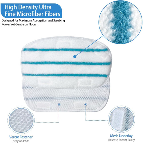 Steam Mop Replacement Pads Compatible with PurSteam ThermaPro 10in1, Microfiber 8 Pack 2