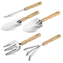 Garden Tool Set 5PCS Heavy Duty Stainless Steel Gardening Kit with Ergonomic Grip for Succulents