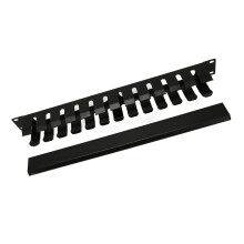 Panneau de gestion de câbles 2U pour montage en rack avec 12 emplacements, étanche à la poussière, compatible avec les racks standard