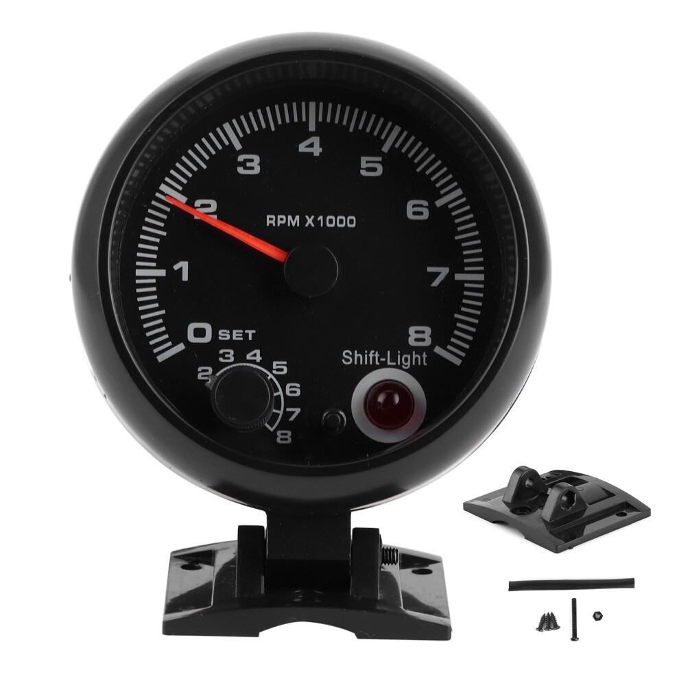 Automotive Tachometer 3.75In 12V Rpm Gauge With 0-8000Rpm & Shift Feature Light 8721378752804