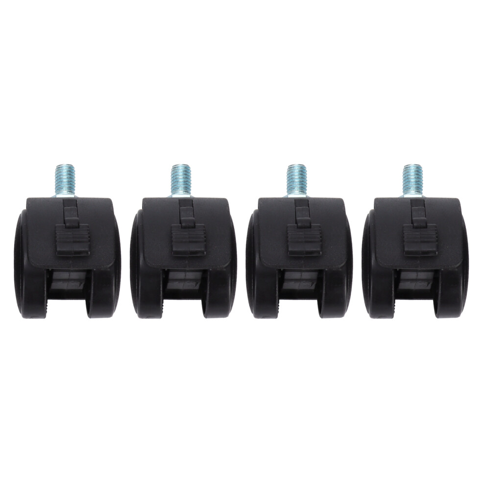 Universal 1.5In Pu Casters With Brake 4 Pack For Trolleys & Cabinets - Black 9381378753936