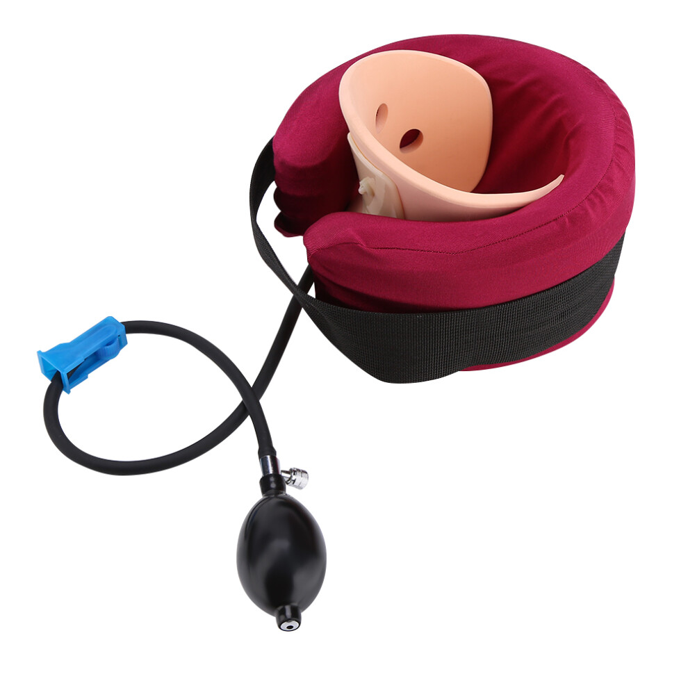 Adjustable Neck Support Pillow For Spine Alignment Portable Neck Stretcher For Pain Relief Inflatable Cervical Traction Device With Stable Structure