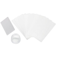 Kit de tamponnage pour nail art DIY, tampon en silicone souple transparent avec capuchon et grand racloir en plastique, facile à nettoyer et à