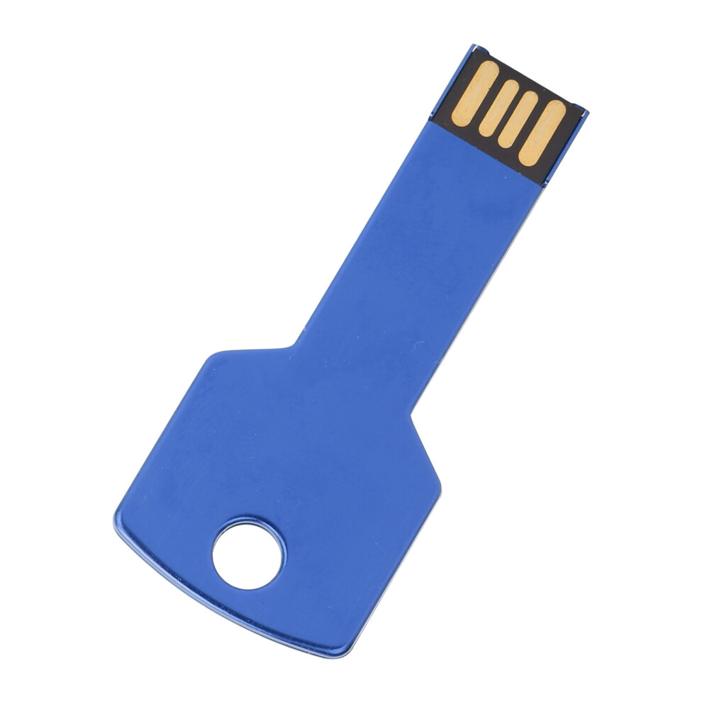16Gb Aluminum Key Shape Usb Flash Drive Plug & Play For Computer & Car Blue 4941378757492