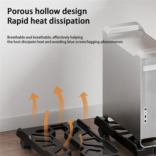 Supporto Tower per Computer Supporto Mobile Regolabile per CPU Supporto CPU Supporto Tower per PC con Ruote Girevoli Supporto Rialzato Nero 2
