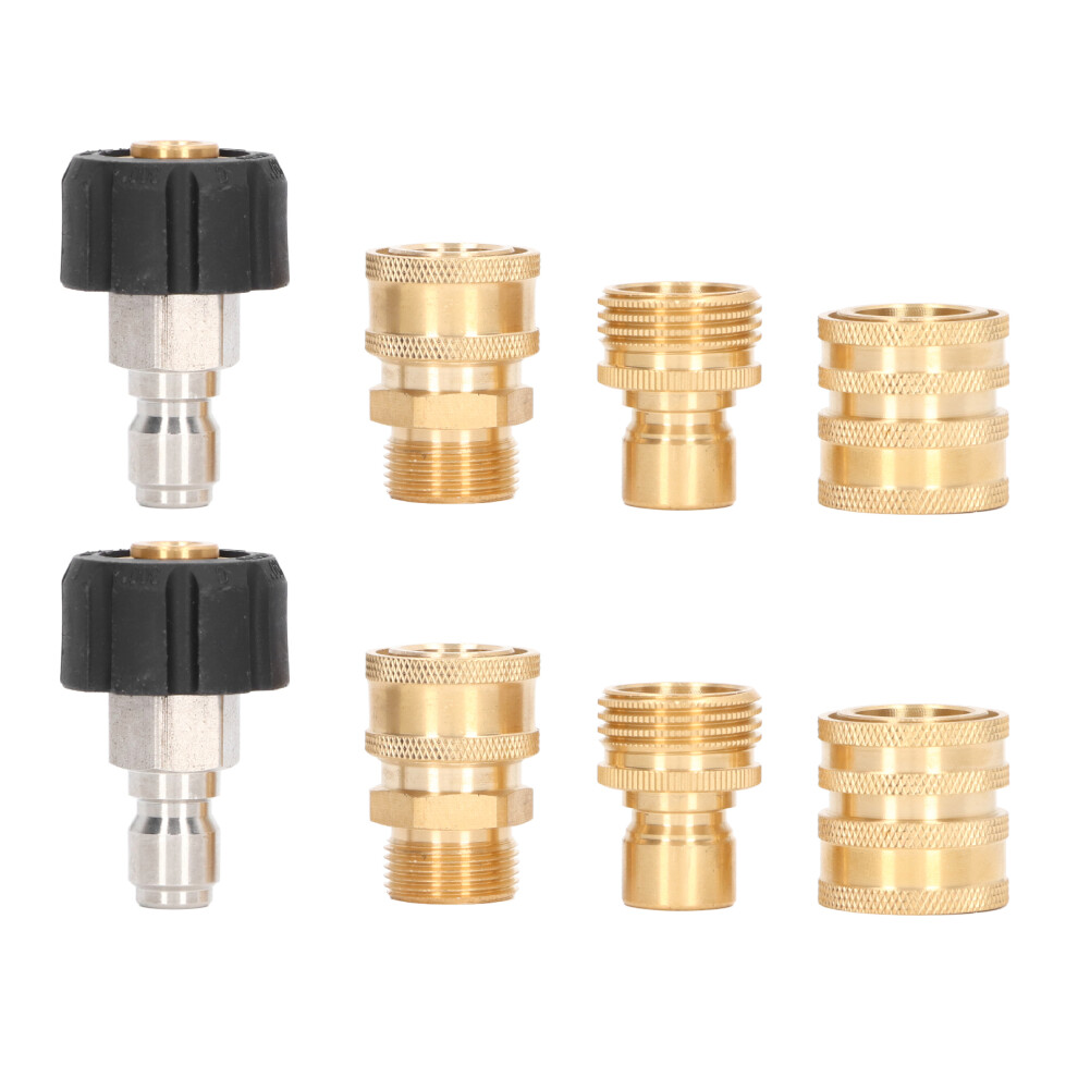 8Pcs Metal Pressure Washer Quick Connect Adapter Set For Car Wash 9321375114361