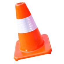 Red Reflective Traffic Cone With Stable Plastic Base For Outdoor Road Safety Construction And Football Soccer Marker Use