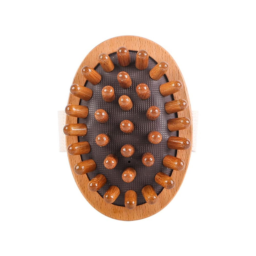 Body Massage Brush with Beech Wood Grip for Cellulite Relief, Lymphatic Stimulation and Meridian Care