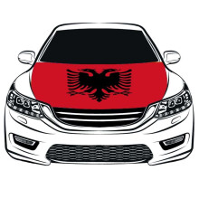 Albanian Eagle Car Hood Flag Weatherproof Stretchable Bonnet Cover Washable Patriotic Banner 3.5x5ft