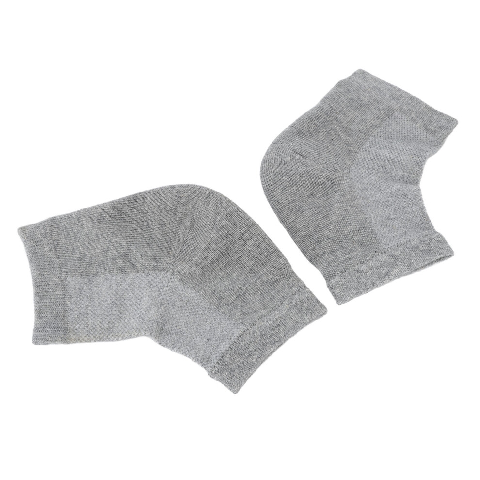 Cracked Heel Heels Socks 1 Pair Moisturizing Gel Socks with Vitamin E Gray