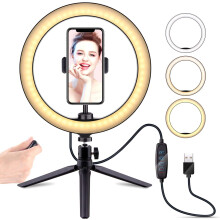 Anello luminoso RGB per selfie da scrivania, luce ad anello LED dimmerabile con illuminazione multicolore ad ampio raggio, per uso desktop e in
