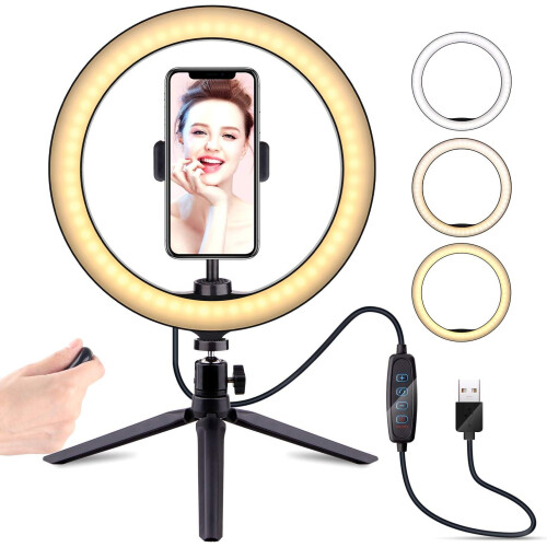 Δακτυλιοειδής φωτισμός RGB για selfie στην επιφάνεια εργασίας, με δυνατότητα