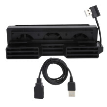 Externe koelventilator voor PS4 Slim, automatische temperatuurregeling, dual-mode warmteafvoerkoeler met stil ontwerp en klikmontage.