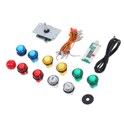 Plug And Play Arcade Button Set, Customizable LED Arcade Button for PC, PS3, Raspberry Pi, Android, OS X, Microswitch for Arcade DIY Kit with Adjustab 1