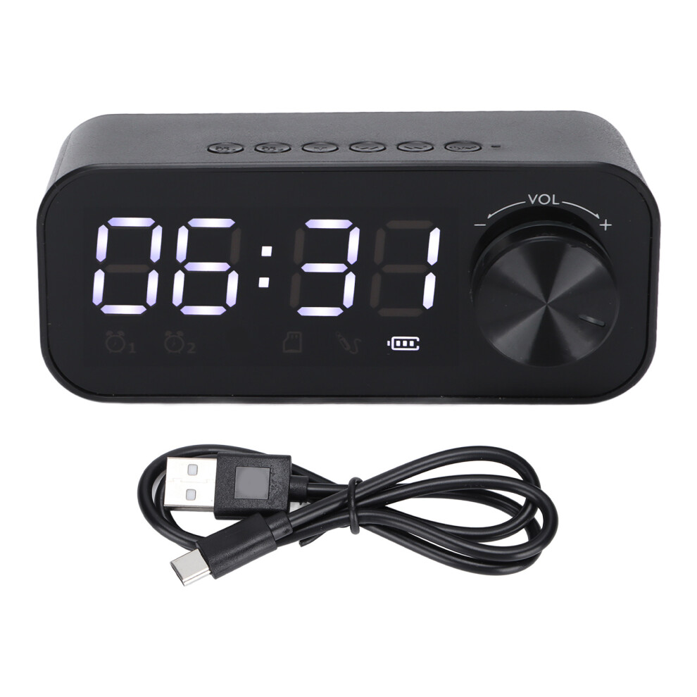 Bluetooth Alarm Clock With USB Charger, LED Digital Clock Featuring Display Dimmer And Portable Playback For Home And Office-image-OPC-PQ8RHRZ-NEW