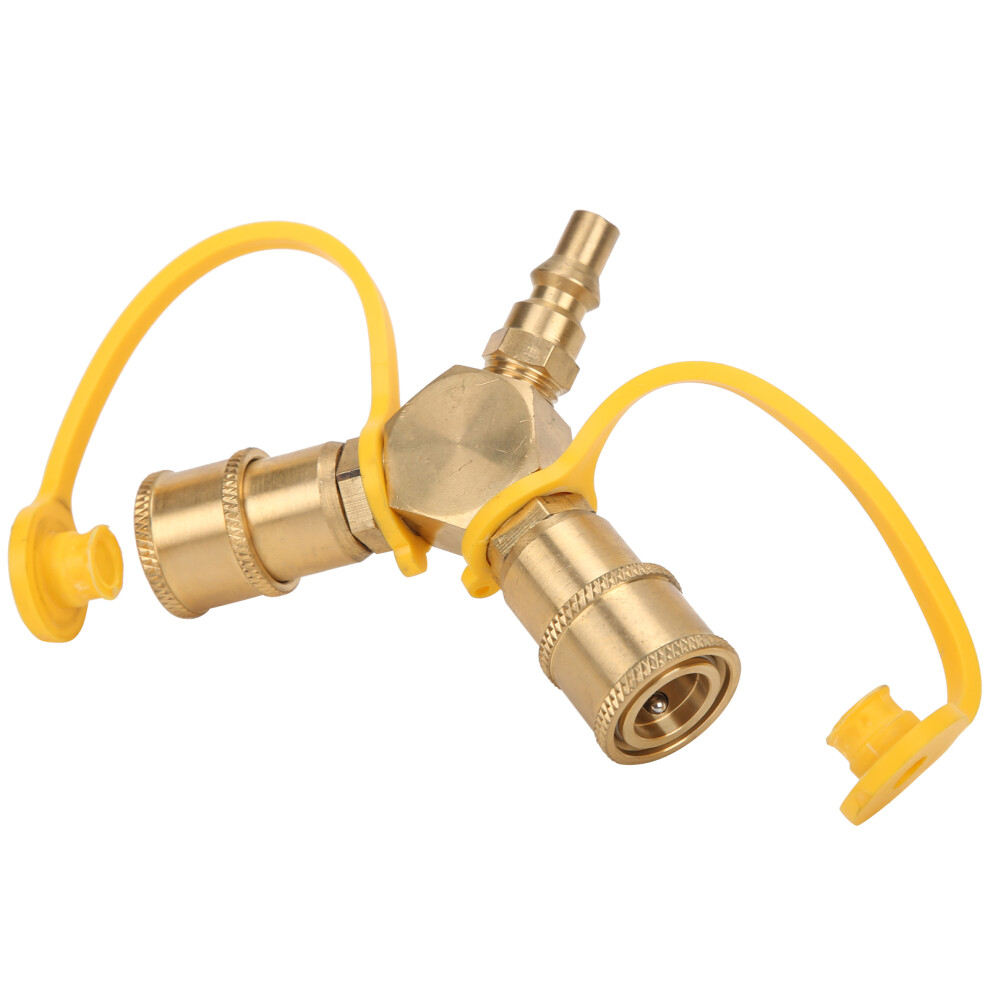 2-Way 1/4In Rv Propane Npt Quick Connect Y Splitter Brass Kit 4691378766771