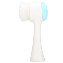 Limpador facial multifuncional, escova de limpeza facial manual de cabeça dupla para limpeza profunda dos poros e esfoliação suave, almofada de