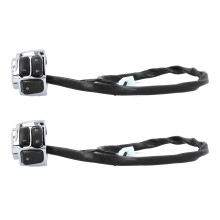 2pcs Motorcycle Handlebar Switch 1in Universal Horn Turn Signal Black