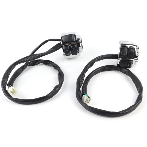 2pcs Motorcycle Handlebar Switch 1in Universal Horn Turn Signal Black 1