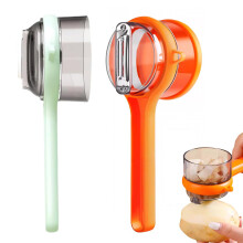 2Piece Stainless Steel Vegetable Peeler Set with Builtin Storage Box, Ergonomic YShape for Fruit and Potato, Green and Orange