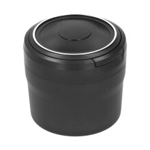 Stainless Steel Car Ashtray with Blue LED Light, 3.0in Diameter