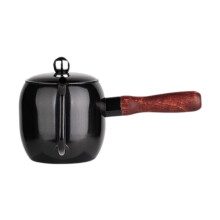 Stainless Steel Pour Over Coffee Kettle 500ml Gooseneck Pot with Wooden Handle for Camping