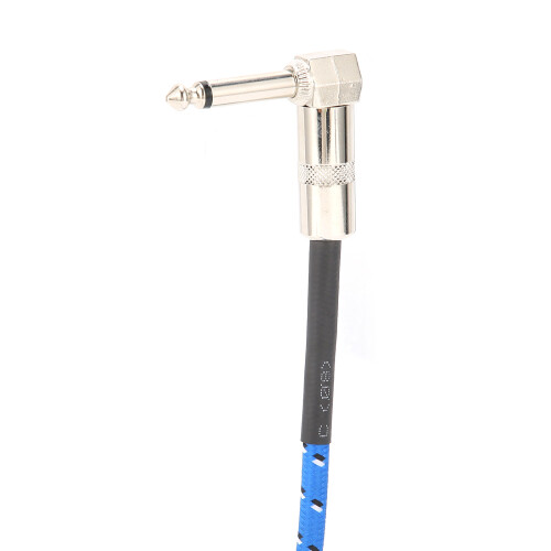 6,35 mm Blauer E-Gitarreneffektkabel, 33 cm, doppelt 90 Bogen 2