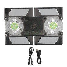 Portable Laptop Cooling Mat RGB Lights Dual Fan Cooling Pad Super Cooling Performance Ergonomic Design Built-In Speaker Adjustable Sound USB Ports Ret