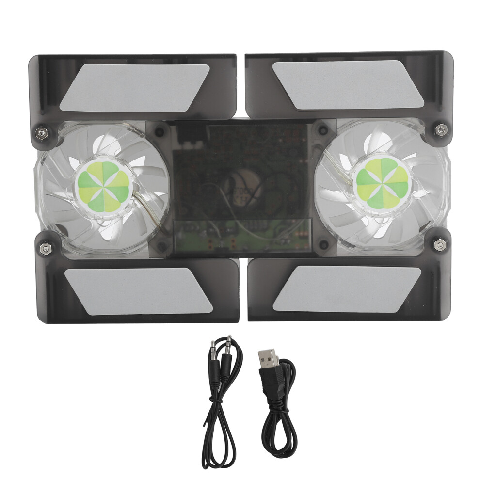 Ultra-Thin Laptop Cooler Rgb Lights Dual Fan Cooling Pad Ergonomic Comfort Adjustable Heights Metal Surface Fast Heat Dissipation Lcd Display Usb Port 9147006045022