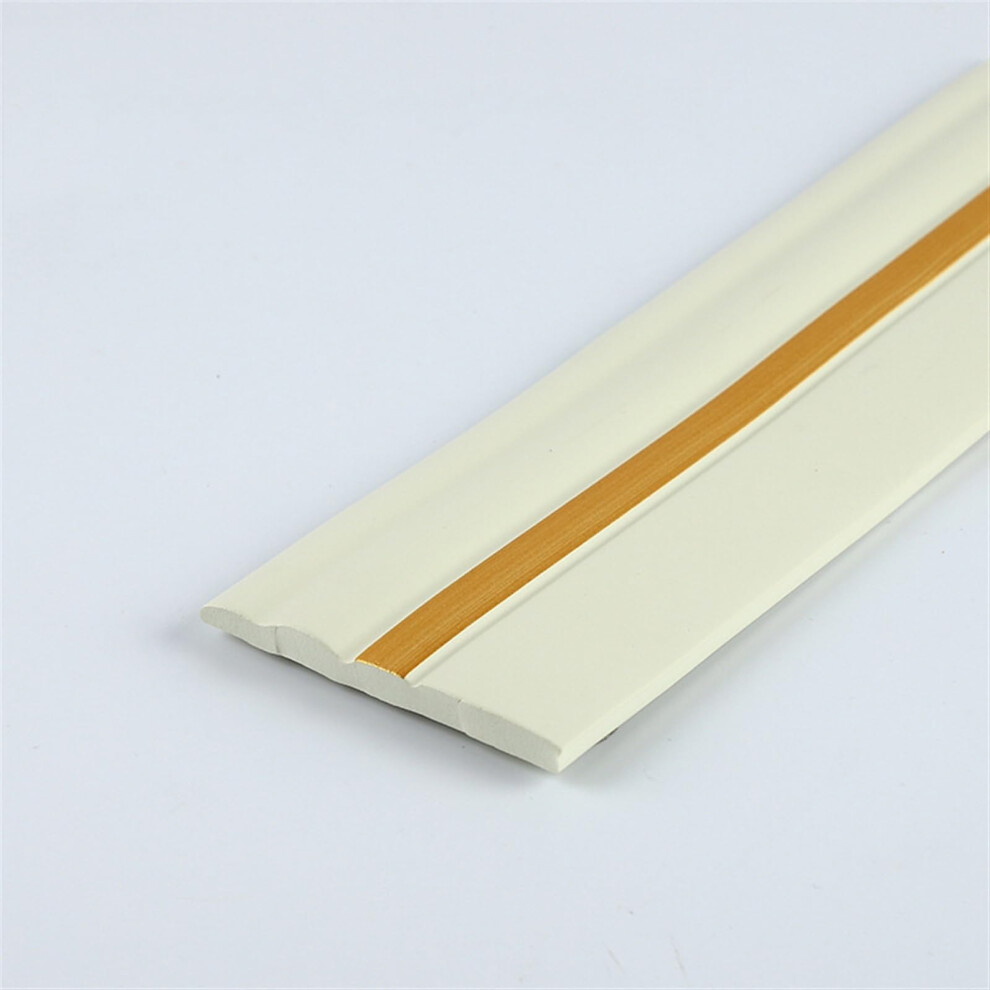 Peel And Stick Baseboard Trim, Flexible Rubber Wall Molding For Floor And Wall, 4In X 16.4Ft White Gold 9199774520850