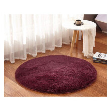 Faux Fur Fluffy Shaggy Round Rug AntiSkid Indoor Living Room Bedroom Wine Red 80x80 Cm