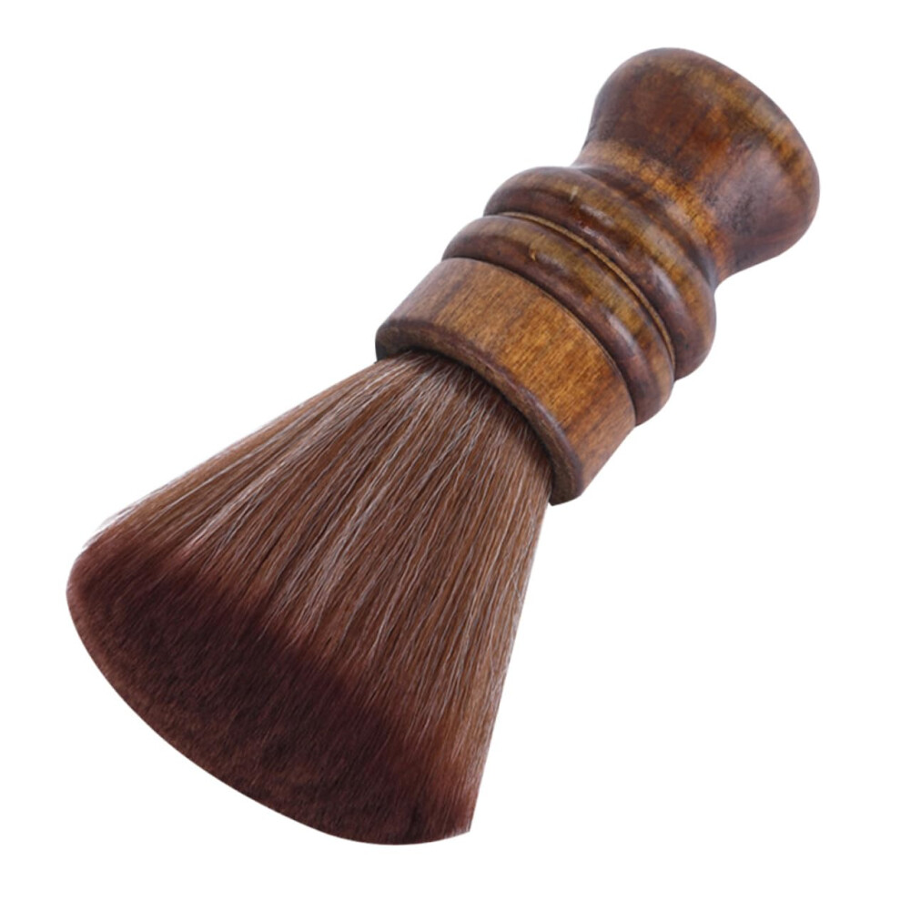 Neck Duster Brush with Ergonomic Wooden Handle for Quick Hair Removal and Professional Barber Use