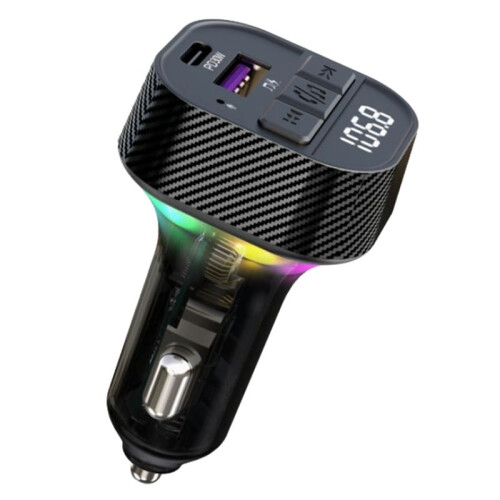 5.3 FM Transmitter for Car with Type-C PD Car Charger Support MP3 Player, Hands-Free Calling, LED Backlight 1