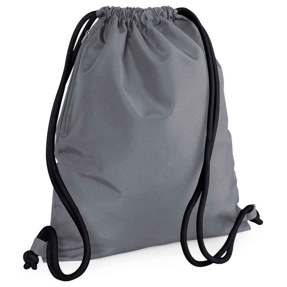 New Bagbase Unisex (One Size, Graphite/Black) Icon Drawstring Bag Black