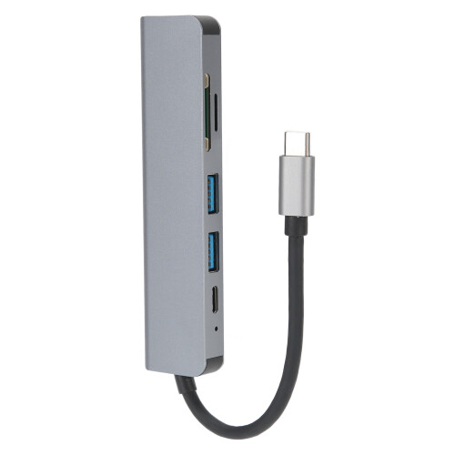 Διανομέας USB C από κράμα αλουμινίου 6 σε 1, πολλαπλές θύρες USB, υποστηρίζει έξοδο HDMI 2