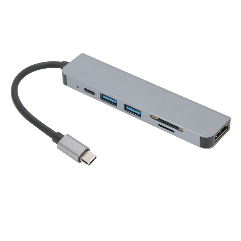 Aluminum Alloy Usb C Hub 6 In 1 Multiport Usb Splitter Supports 4K Hdmi Output And Fast Charging Up To 87W Data Transfer Speed Up To 5Gbps 9138057418743