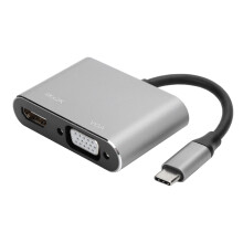 Smart USB-C til HDMI-adapter, multiport AV-konverter med intelligent temperaturkontrollbeskyttelse for sikker enhetsdrift (sølv)