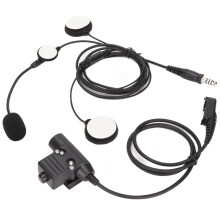 Auricolare per casco da moto con microfono, cancellazione del rumore, assistenza audio, doppi altoparlanti, pulsante PTT a dito, design a bobina,
