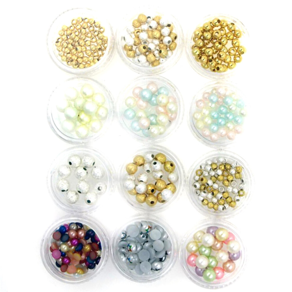 Luxurious Rhinestones Mixed Various Sizes Nail Art Pearls Flatback Pearls Sparkle Charms Fashion Nail Art Decorations For Elegant Nail Designs