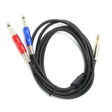 6,35 mm audio kábel pre duálnu mono konverziu, odolný flexibilný gumený plášť s dlhou životnosťou