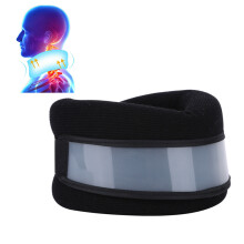 Cinta cervical universal, confortável, em formato de C, com espuma macia e ajuste regulável. Espuma viscoelástica para suporte em caso de lesão e