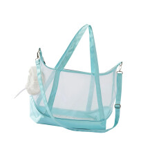 Cats Carriers Bag Nylon Net Construction Breathable Design Viewing Window Mint Green