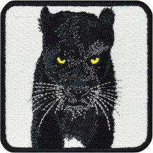 Patch IronOn Embroidered 75x75mm For All Fabrics Wildlife Leopard Badge