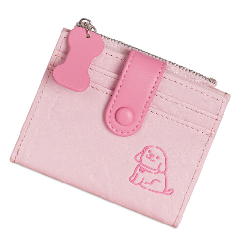 Bifold-Geldkartenhalter-Tasche, kompakte Geldbörse,-Rosa