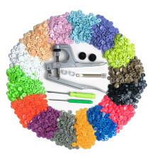 Plastic Snaps with Snap Pliers Set 360 Sets T5 Snaps Fasteners Kit NoSew Buttons For Crafts Cloth Diapers Bibs