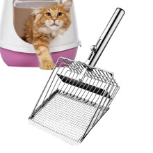 Cat Scooper For Litter Box, Metal Litter Scoop, Heavy Duty Sieve With Sturdy Mesh, Cat Litter Tray Scoop