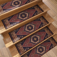 9pcs Rhombus Non Slip Carpet Stair Treads with Self Adhesive for Indoor Outdoor Wooden Steps